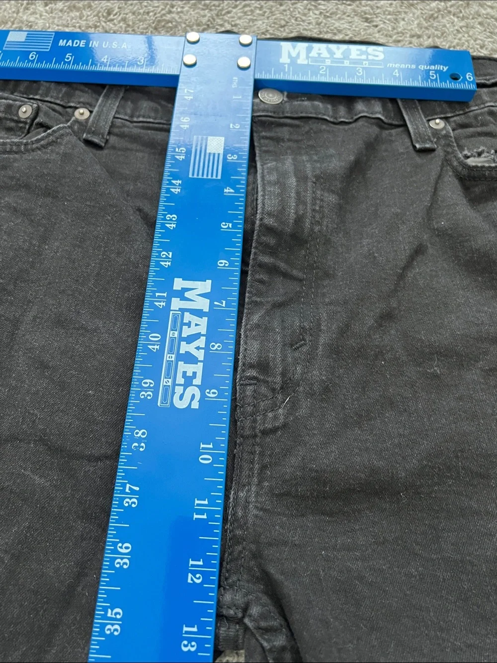 Levi’s 502 Black Men’s Custom Raw Hem Cropped Straight-Leg Stretch Jeans Size 42